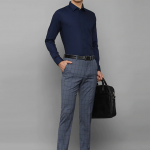 Men Grey Checked Slim Fit Trousers