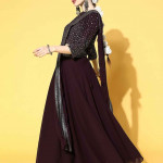 Deep Burgundy Embroidered Ready to Wear Lehenga Choli with Dupatta